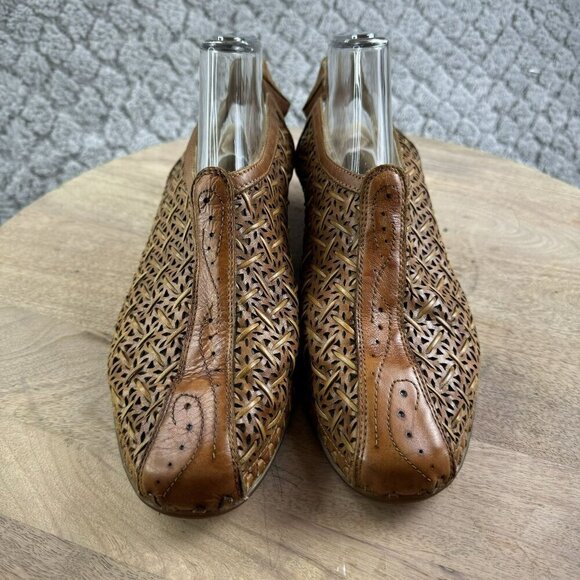 Pikolinos Leather Woven Slip-On Heel mule Sandals Size 41 10.5 / 11 Light Brown - Picture 15 of 15